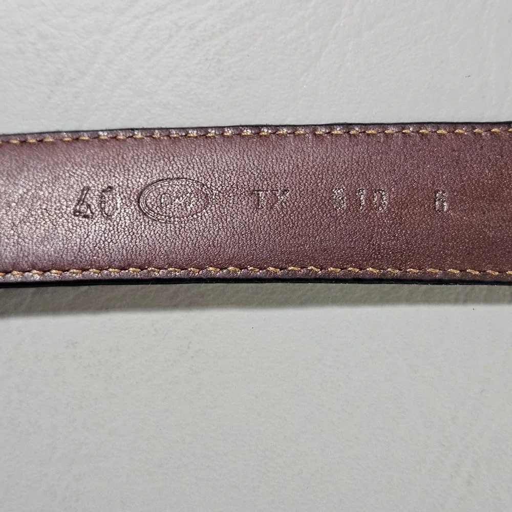 Trafalgar Mens Black Wallaroo Grained Calf Leather Belt Size 40 USA